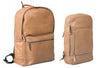 COMBO OFFER HIDEONLINE TAN COGNAC REAL LEATHER LAPTOP BACKPACK / SLINGBACK