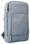 COMBO OFFER HIDEONLINE DUSTY BLUE REAL LEATHER LAPTOP BACKPACK / SLINGBACK