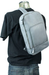 COMBO OFFER HIDEONLINE DUSTY BLUE REAL LEATHER LAPTOP BACKPACK / SLINGBACK