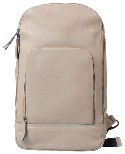 COMBO OFFER HIDEONLINE BONE/ BEIGE REAL LEATHER LAPTOP BACKPACK/ SLINGBACK