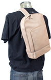 COMBO OFFER HIDEONLINE BONE/ BEIGE REAL LEATHER LAPTOP BACKPACK/ SLINGBACK