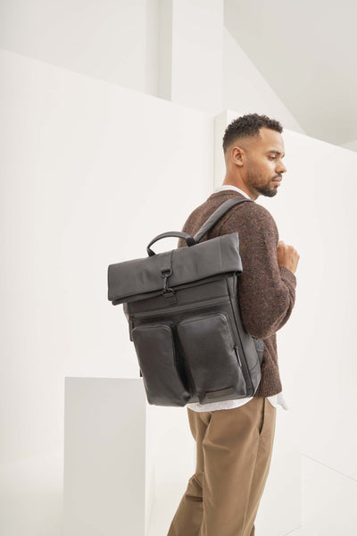 JOST STOCKHOLM 4698 BLACK LEATHER BACKPACK