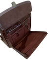 LEATHER TROLLEY CASE / WHEELED LAPTOP BUSINESS BAG IN BROWN