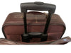 LEATHER TROLLEY CASE / WHEELED LAPTOP BUSINESS BAG IN BROWN