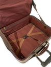 LEATHER TROLLEY CASE / WHEELED LAPTOP BUSINESS BAG IN BROWN