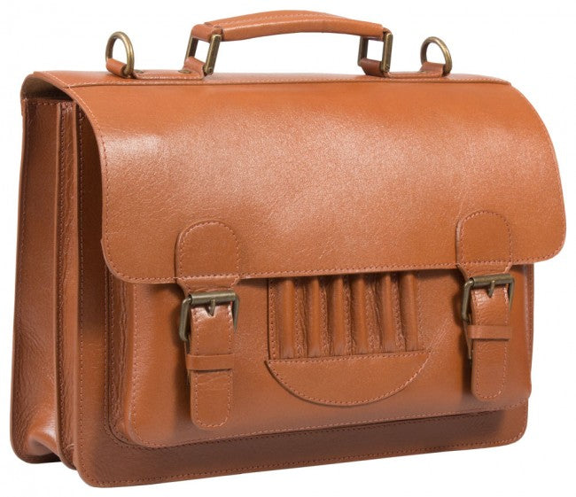 HIDEONLINE VINTAGE TAN BRIDLE LEATHER SATCHEL BRIEFCASE MyLeatherBag