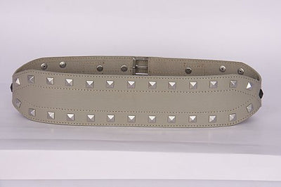 PAGANI REAL LEATHER ASH GREY TRENDY STUDDED LADIES HIGH WAIST BELT