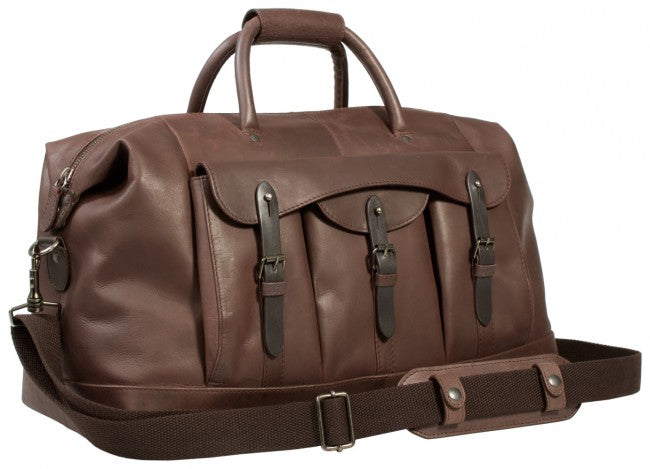 COMBO OFFER UBERBAG GOBI BROWN LEATHER HOLDALL / MESSENGER